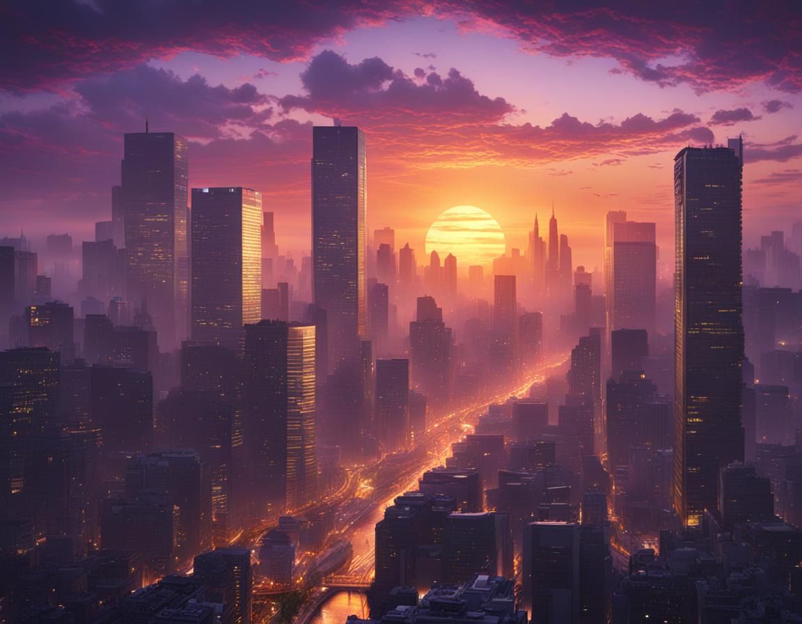 Tokyo Sunrise: Dark Fantasy Concept Art in 8K