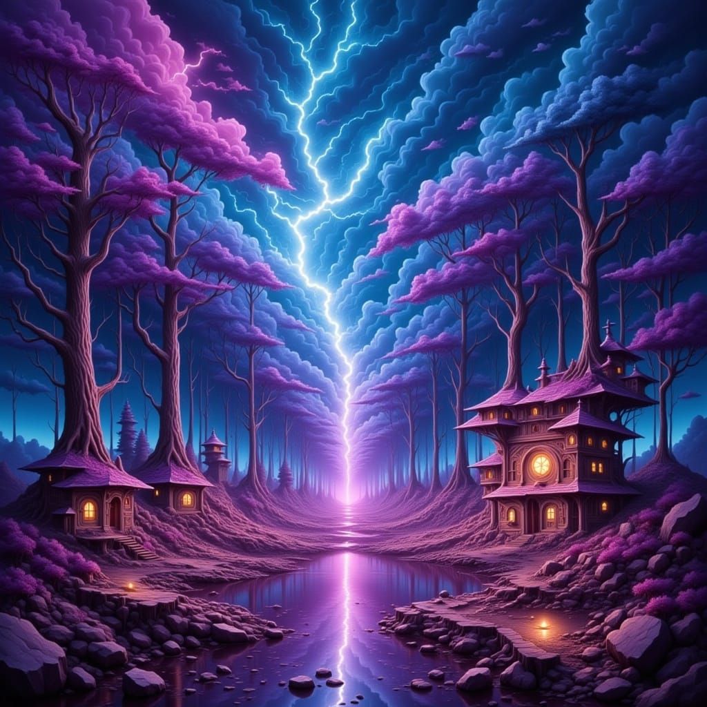 Electric Dreamscape Unfolds in Neon-Lit Cyberpunk