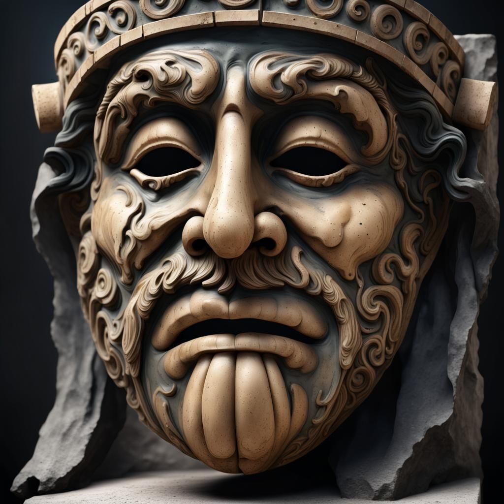 Sad Greek Theater Mask in Unreal Engine 5