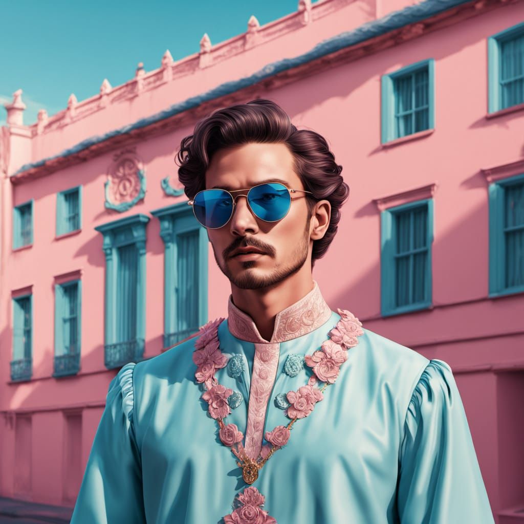 Retro Aristocrat in Pastel Paradise