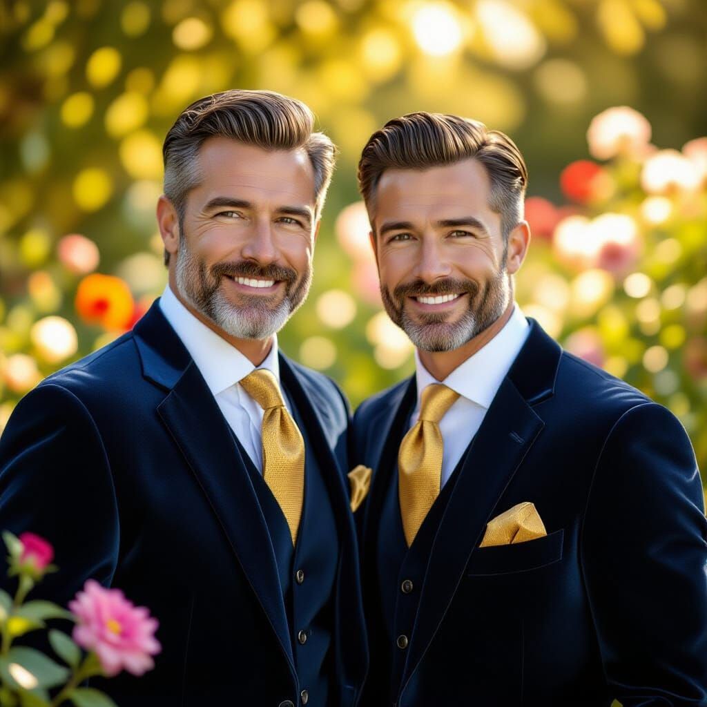 Romantic Garden Portrait of a Loving Couple