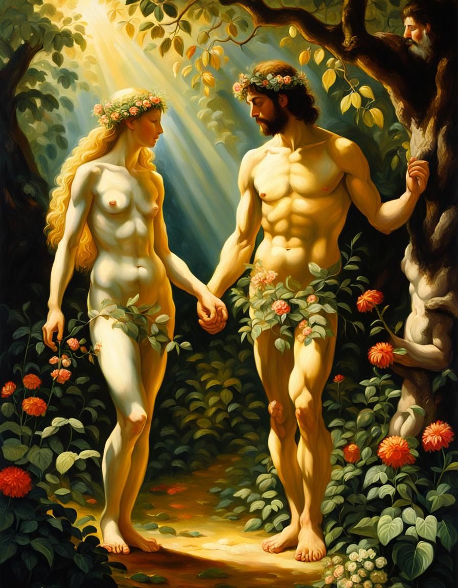 Adam and Eve in Eden: A Baroque Painting