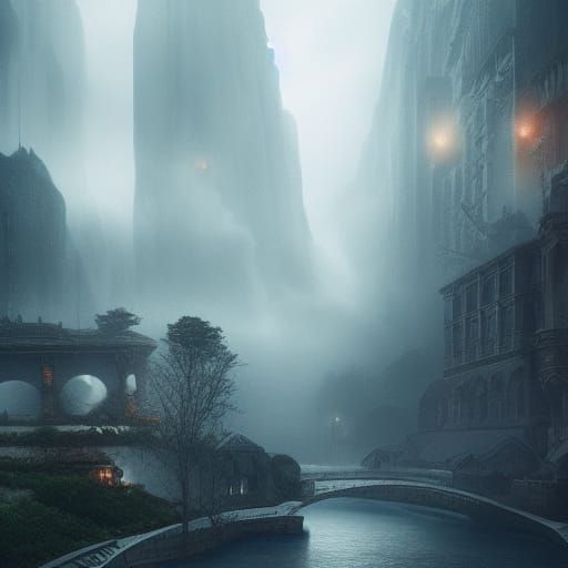 Misty Forgotten City: Epic Digital Matte Painting