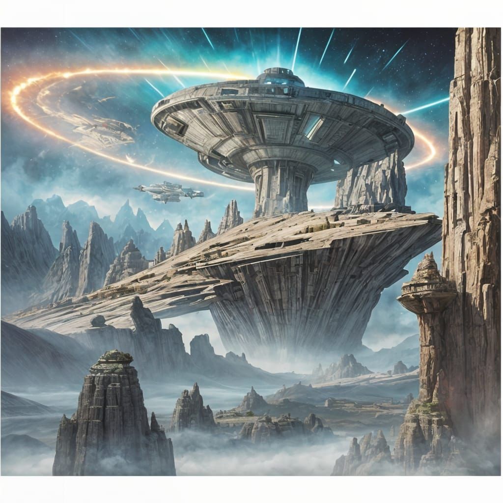 Magic realism style star wars.. all Star Wars character land...