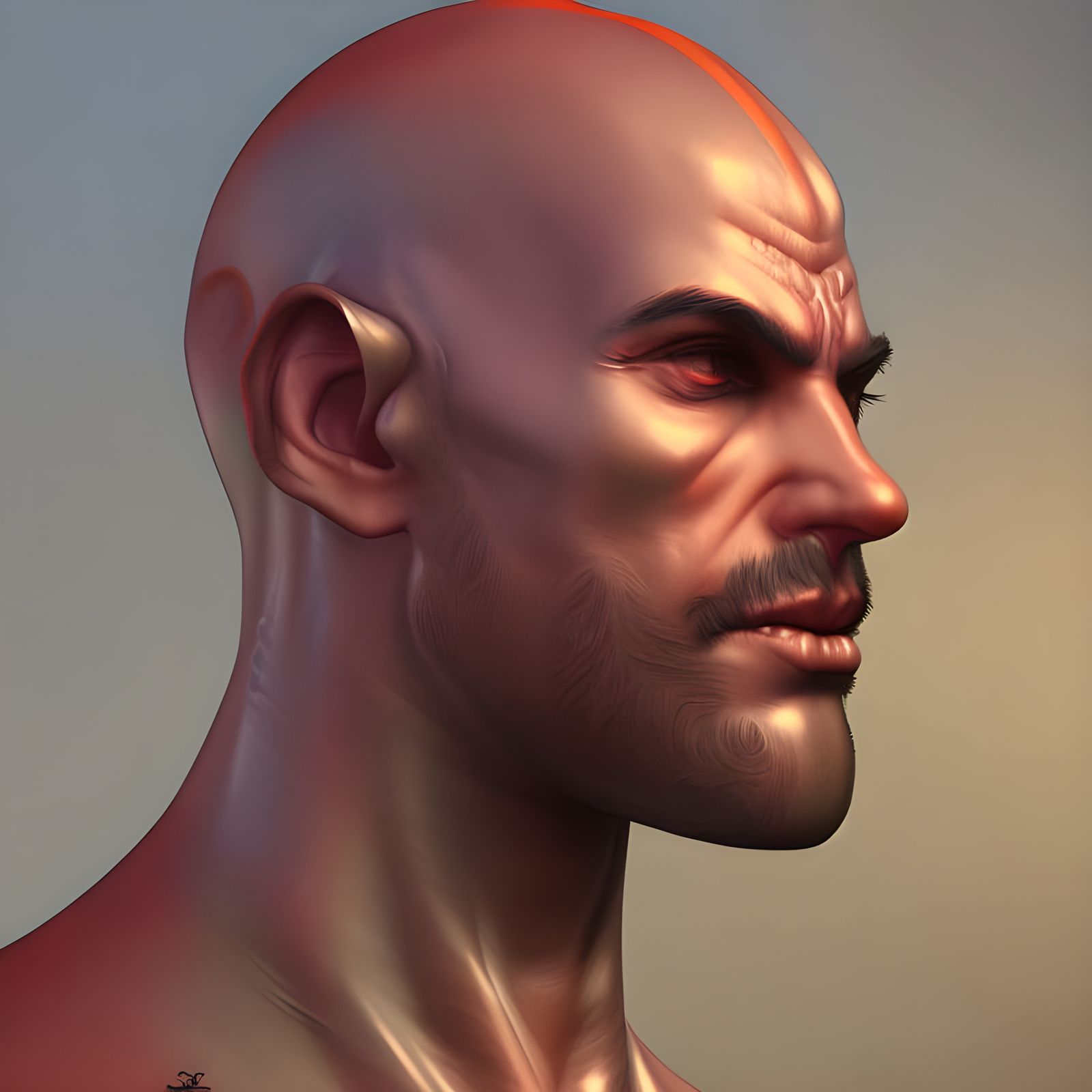 Hyperrealistic Portrait of Mercurius as an Athletic Runner