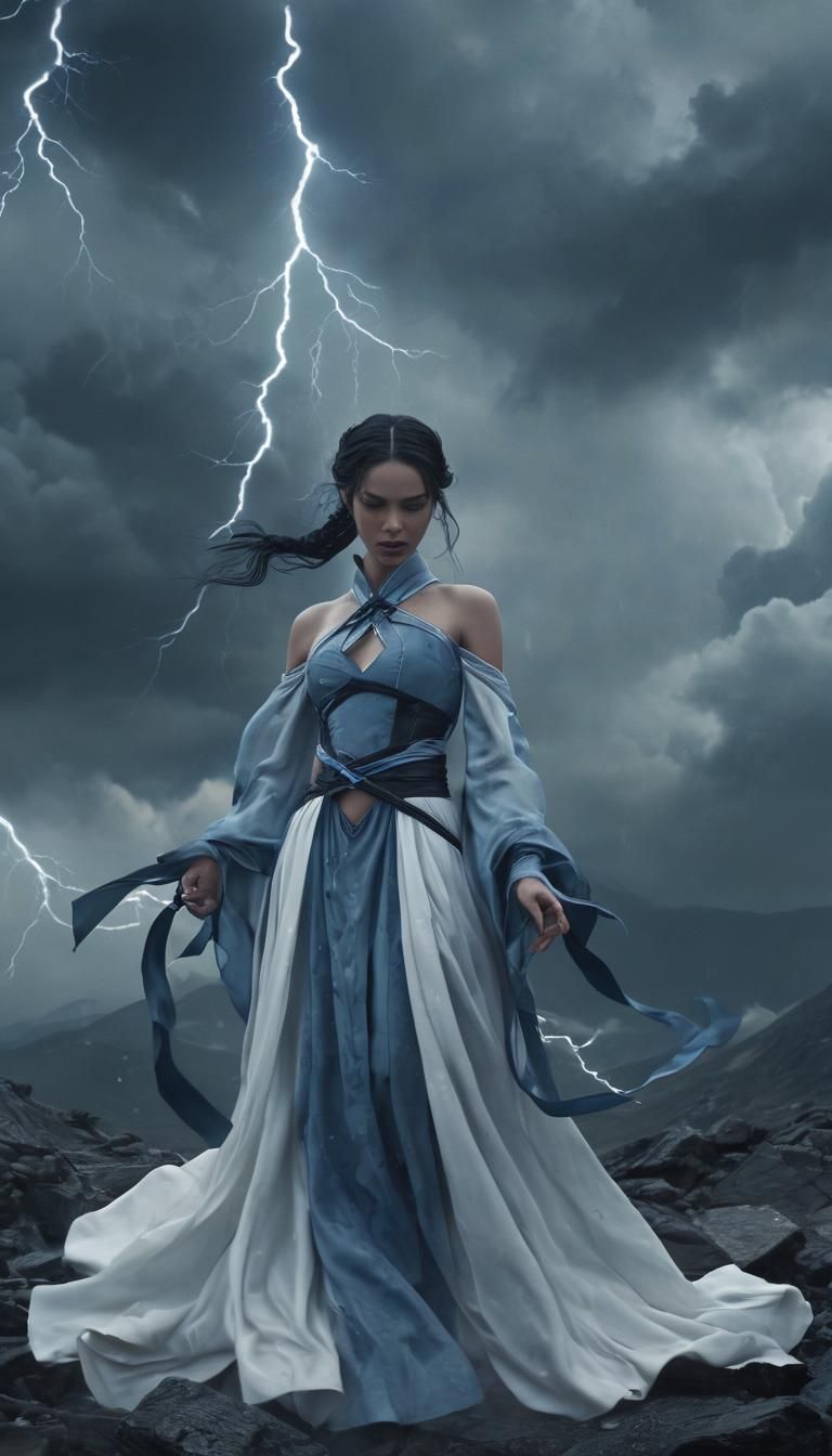 Epic Storm Mage in Cinematic Film Style