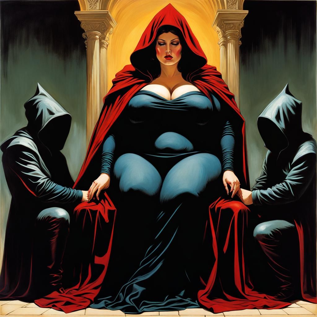 Plus Size Queen Worship: Horror Style Illustration