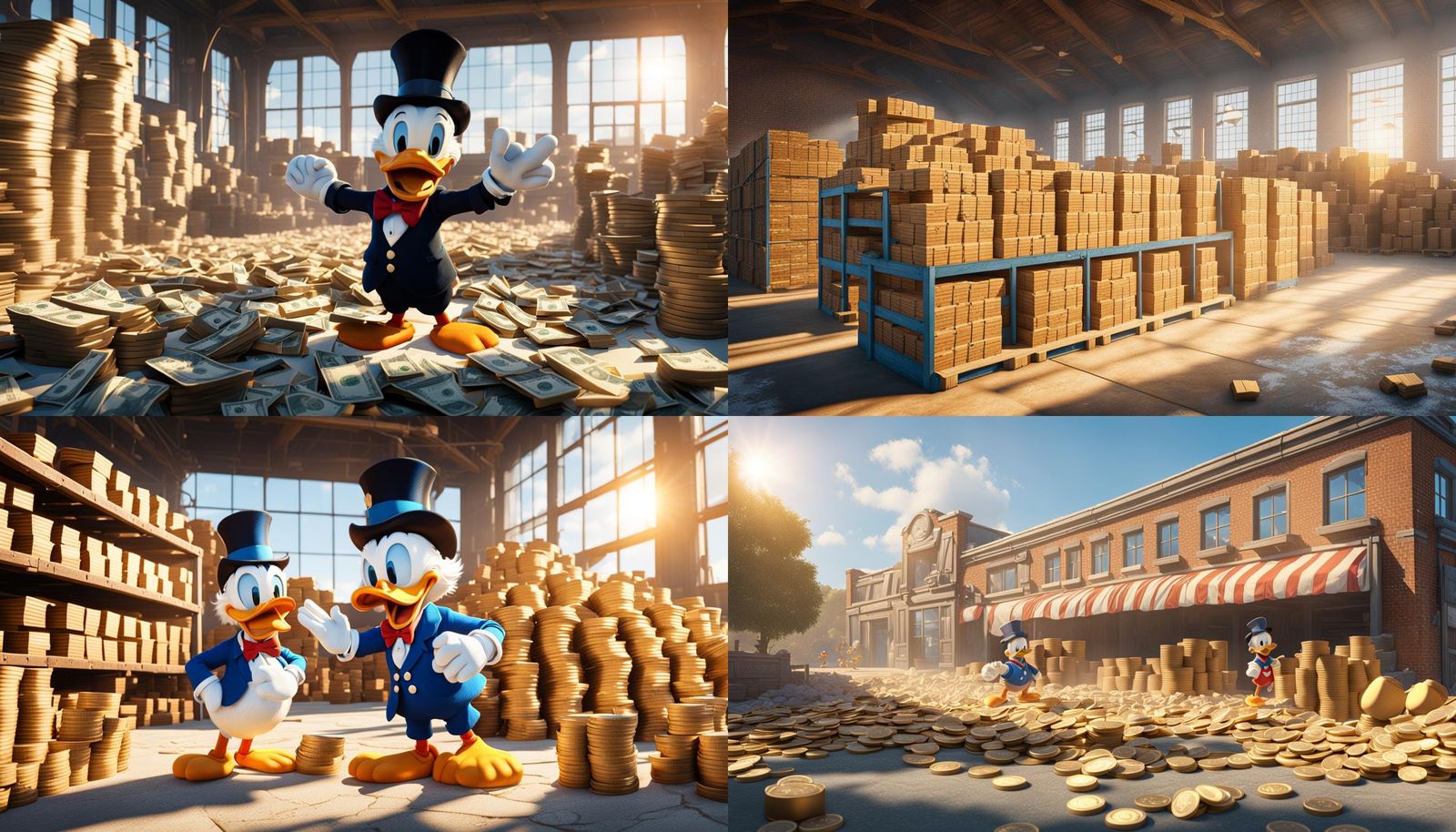 Uncle Scrooge McDuck's Sunny Money Warehouse in 4K