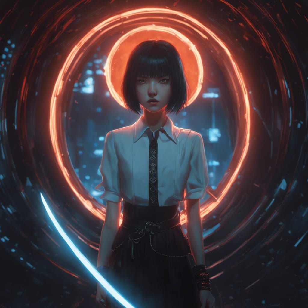 Angry Gothic Girl in Dreamy Cinematic Style