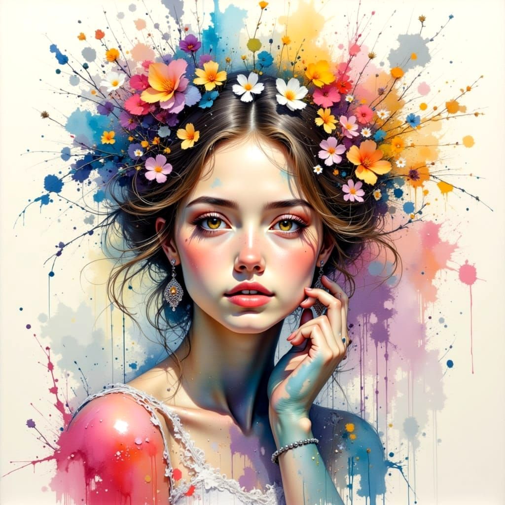 Angel in Subway with Soft Pastel Colors