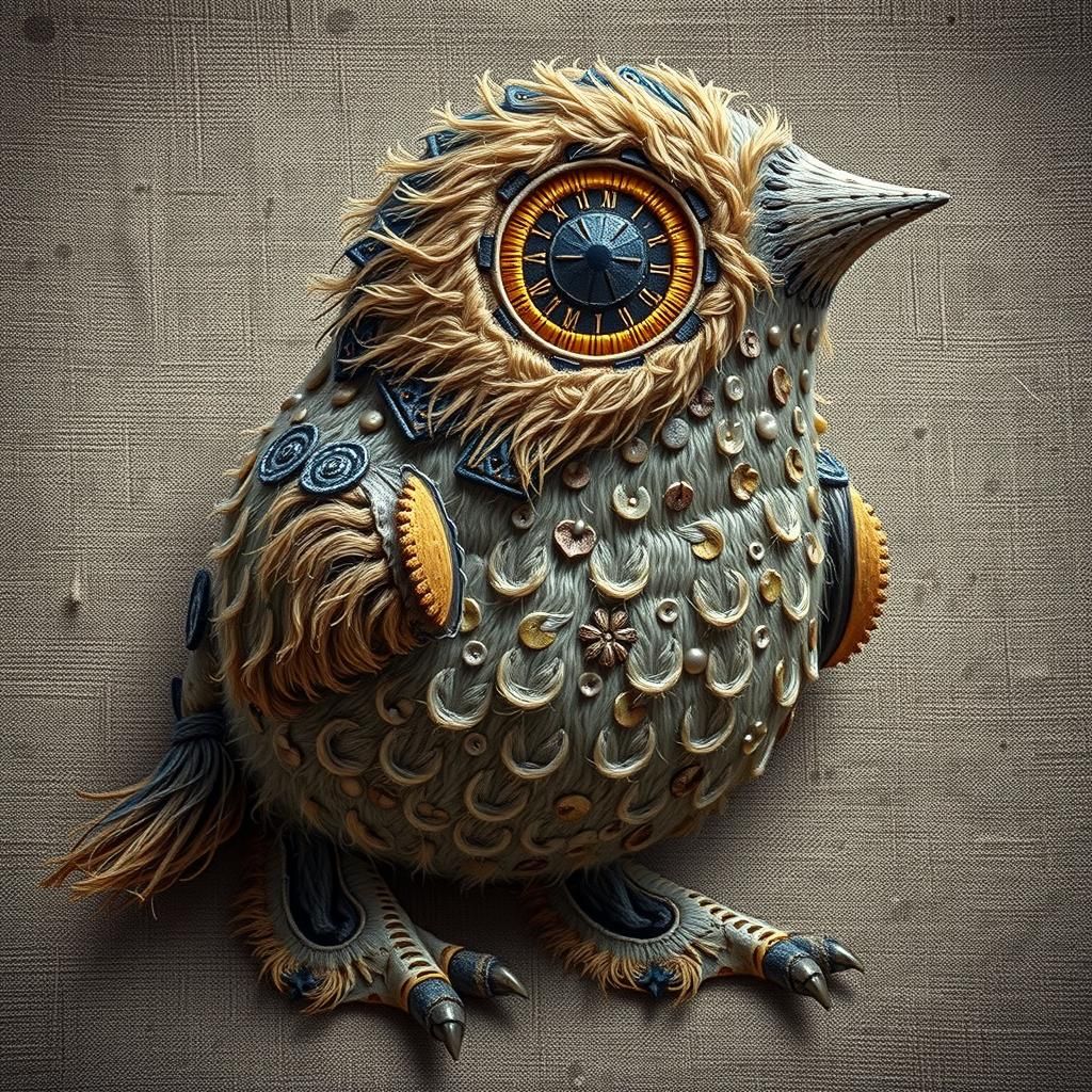 Hyperrealistic Embroidered Frog-Cat in 8K UHD