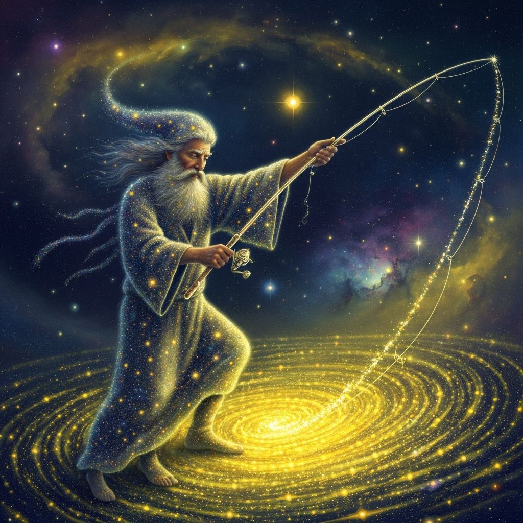 Celestial Fisherman in Sea of Yellow Stars