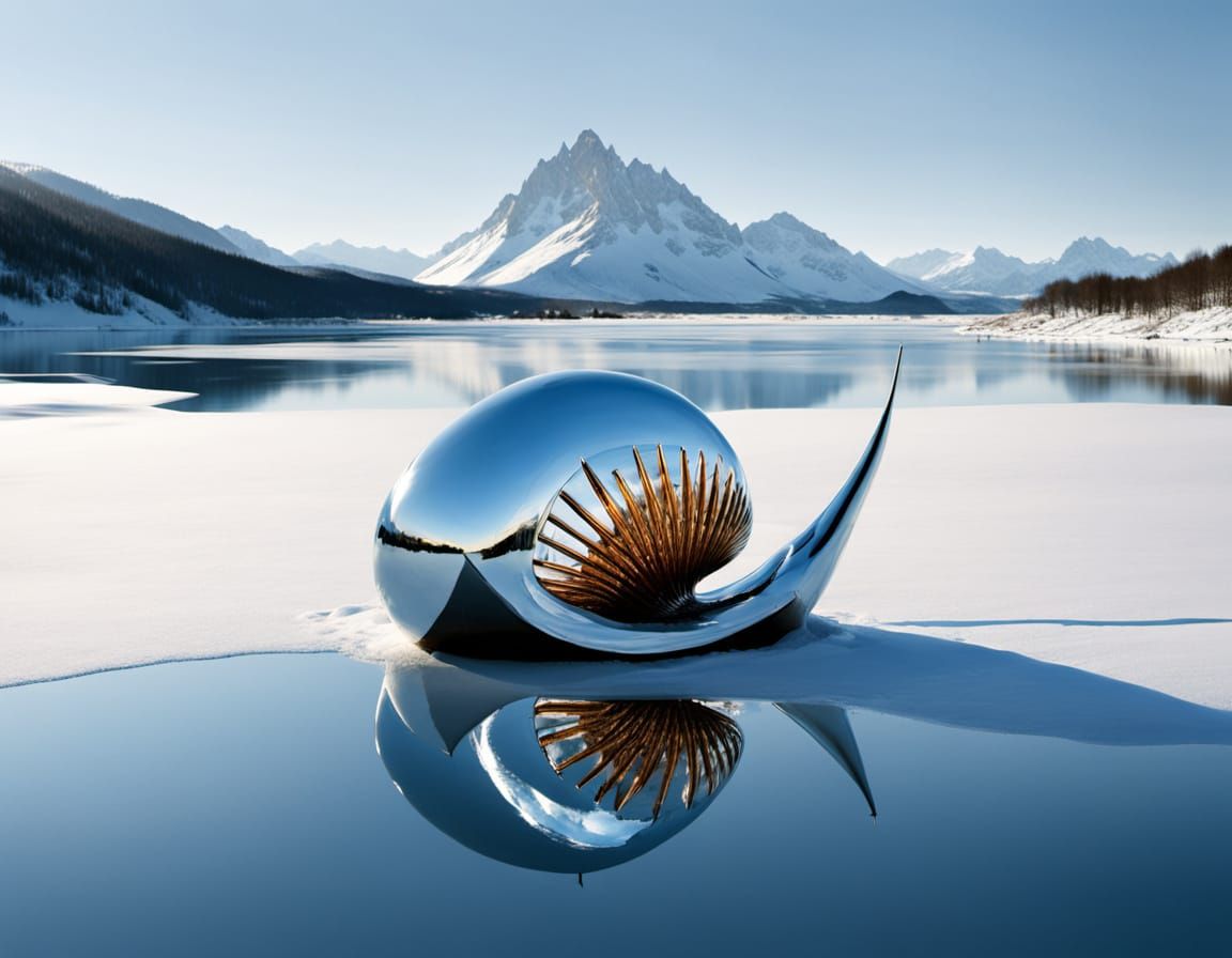 Winter Reflections in Glass Sculpture