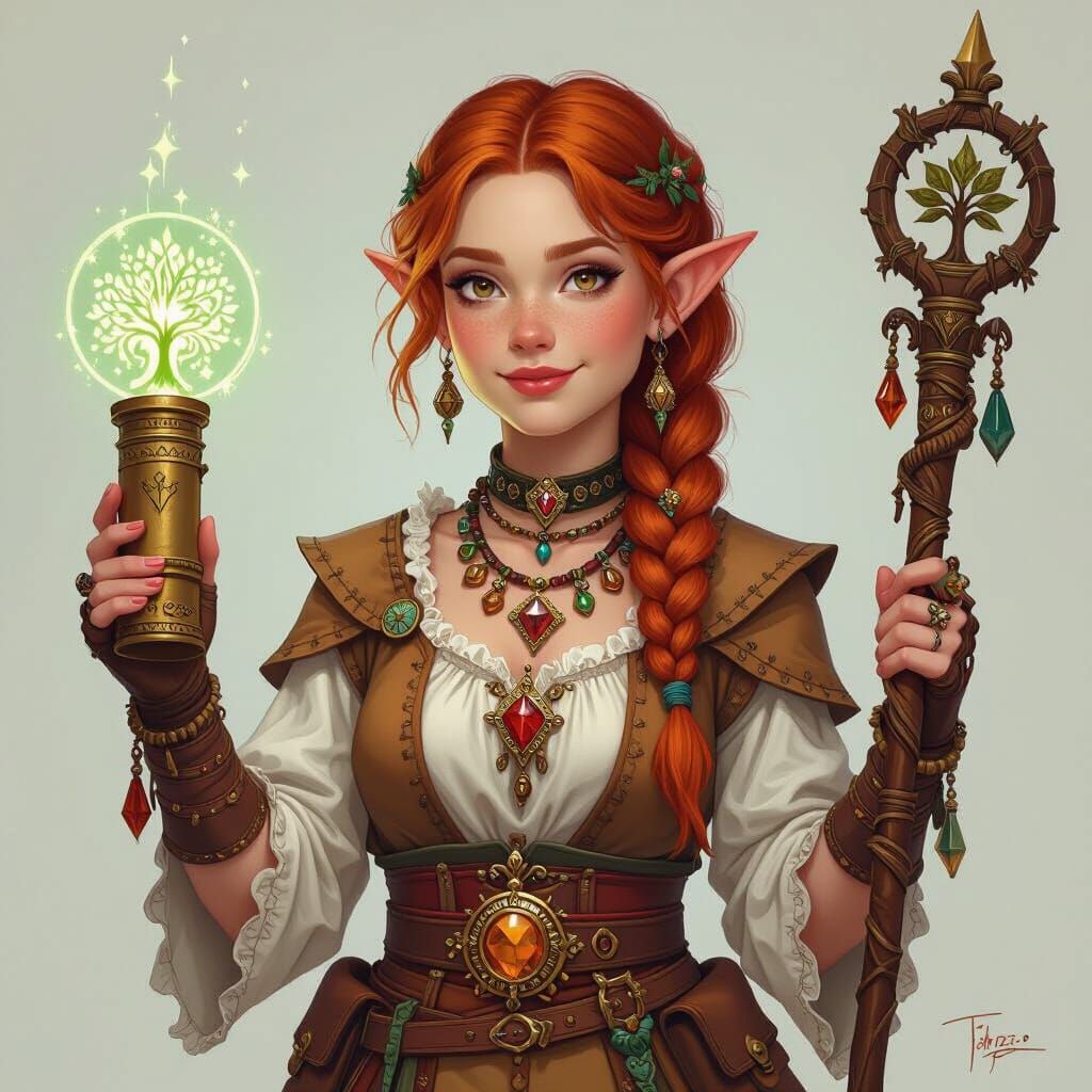 Dwarven Woman Rowan as Mystical Arcane Symbol