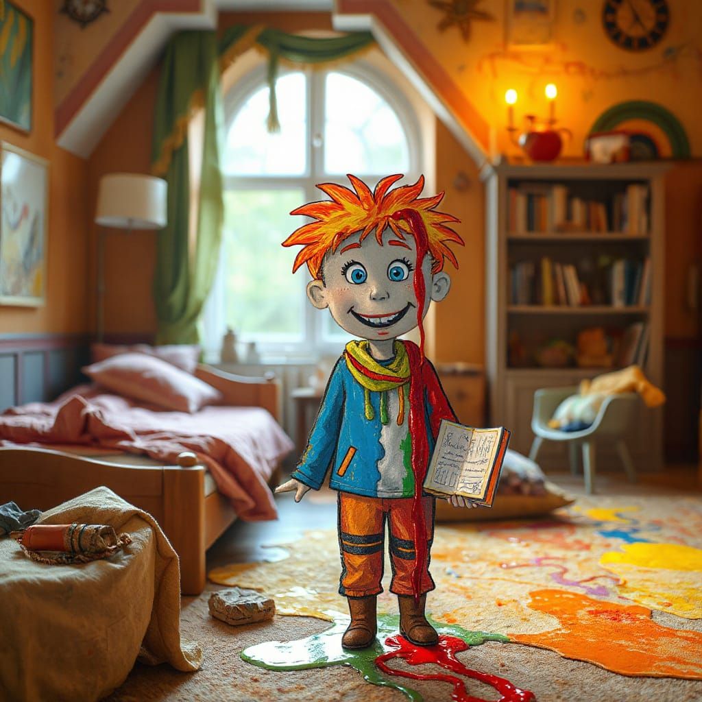 Crayon Drawing Comes to Life in Whimsical Bedroom