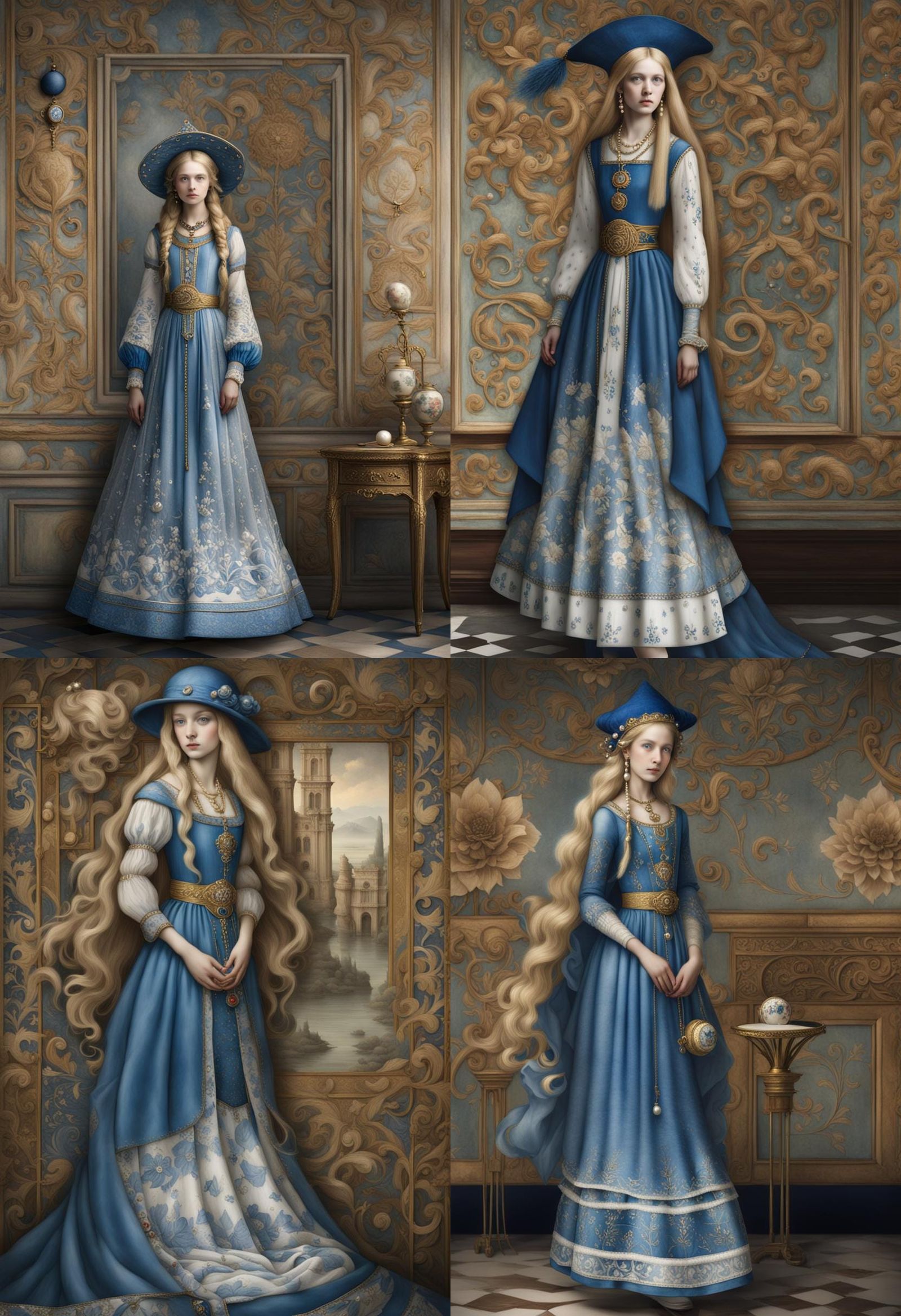 Medieval Lady Portrait in Renaissance Style