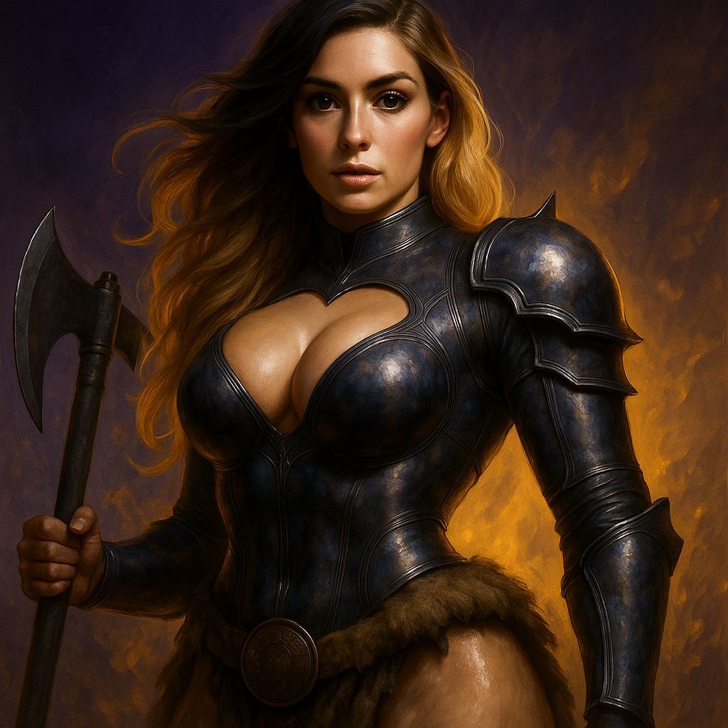 Cyberpunk Barbarian Goddess in Latex Armor