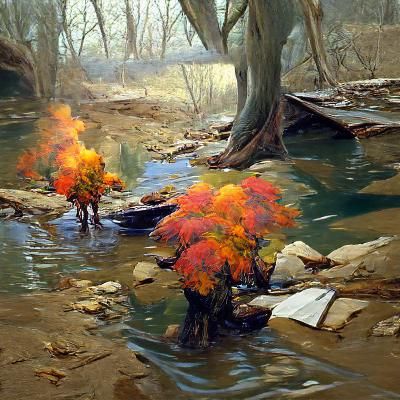 Autumn Creek: Oil Painting by Gurney Style