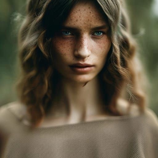 Elf Woman in Rainbow Forest, Detailed Fantasy Art