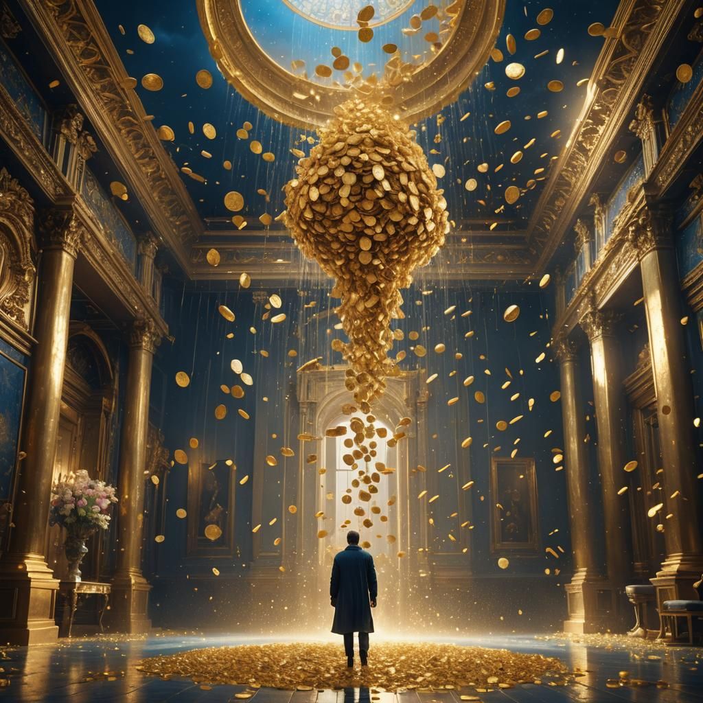 Golden Shower Digital Art Concept