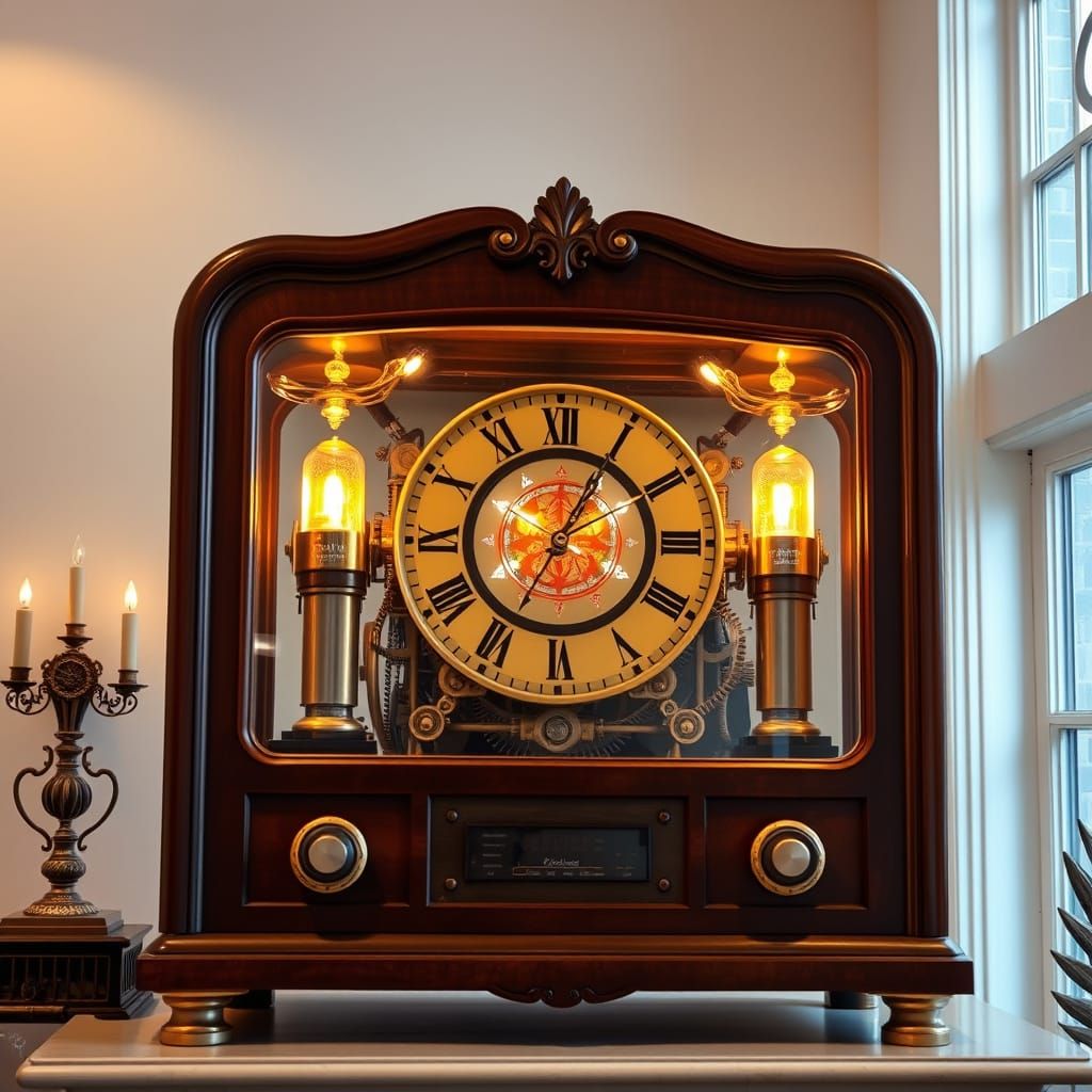 Vintage Steampunk Timepiece Radiates Warmth and Elegance