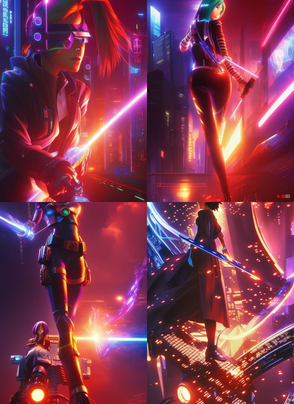 Cyberpunk Anime Character in Comic Book Art Style