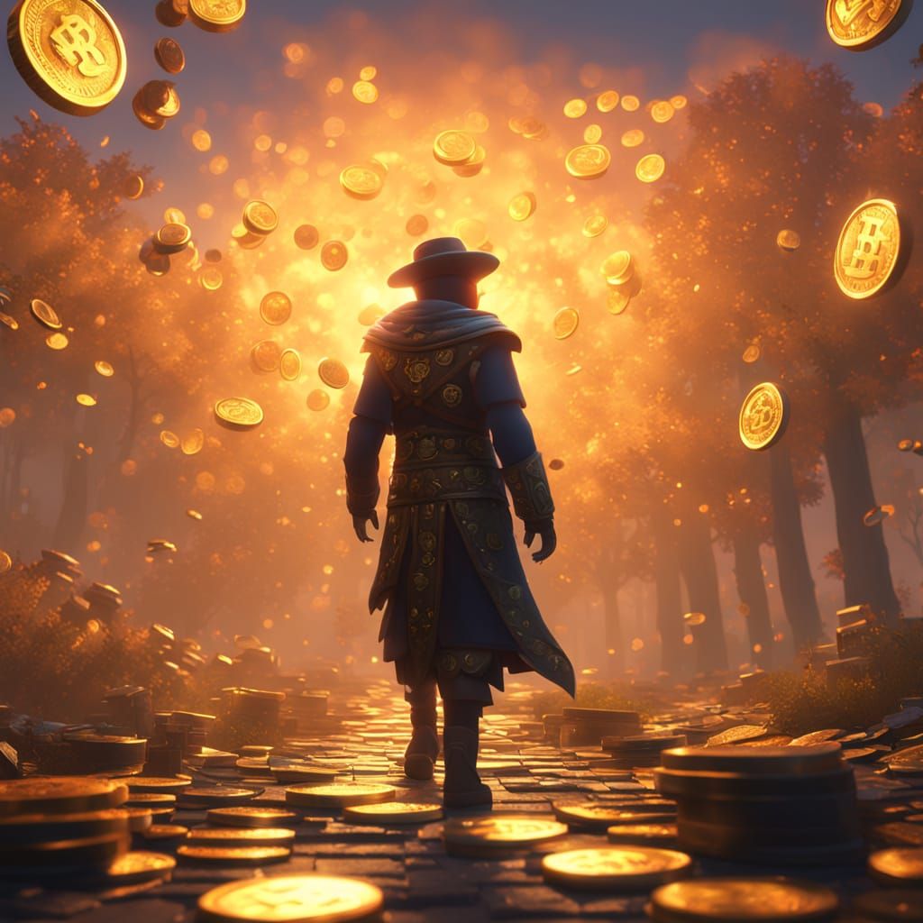 Roblox Coin Runner in Fog: Fantasy Oil Painting