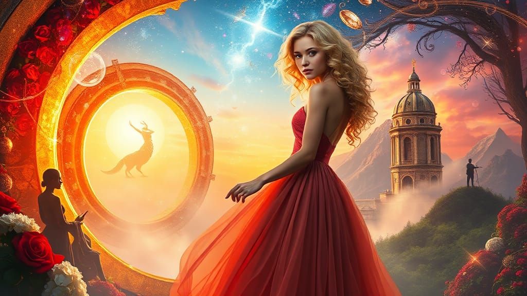 Woman at Portal to Mystical Realms