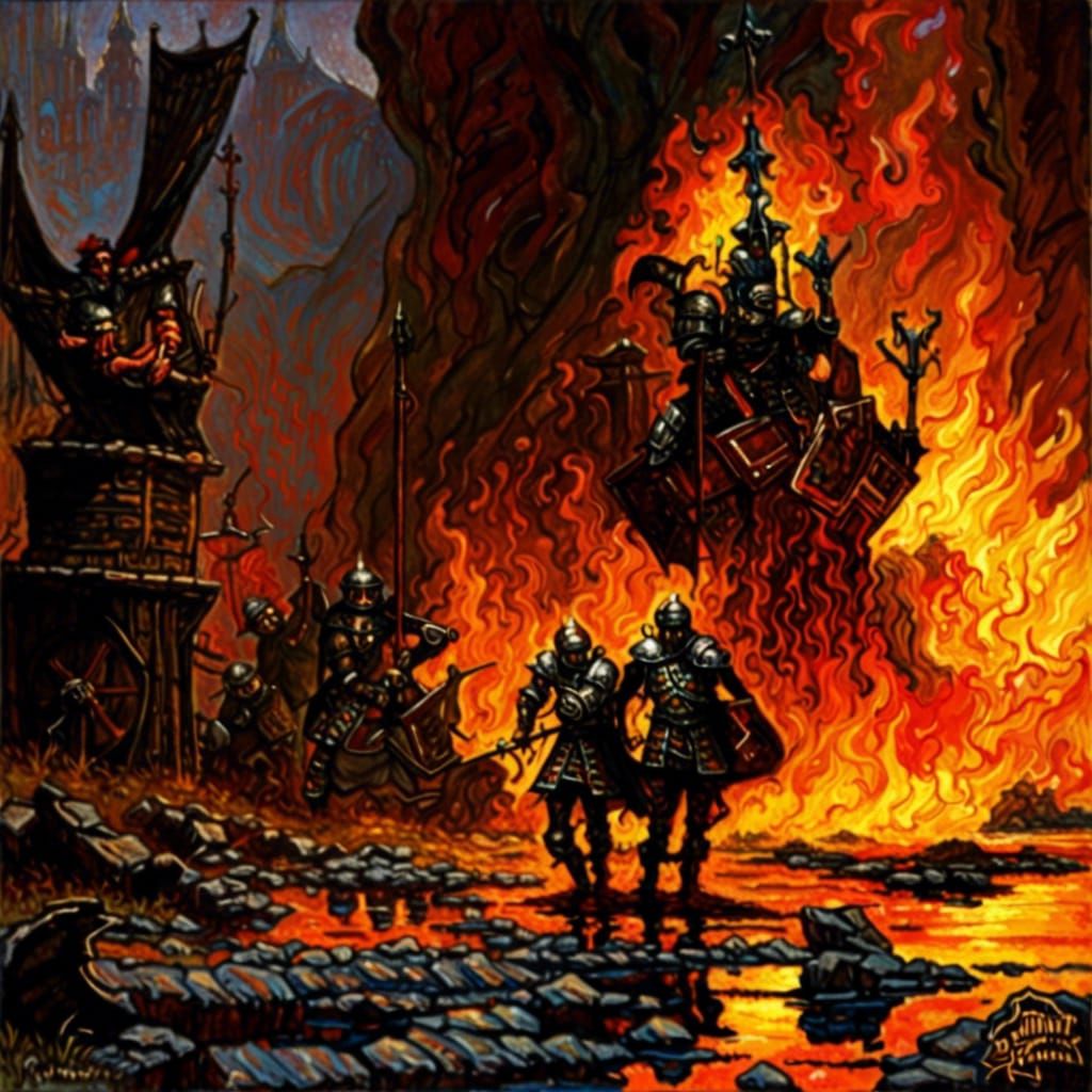 Medieval Fantasy Scene in Oil Painting Style