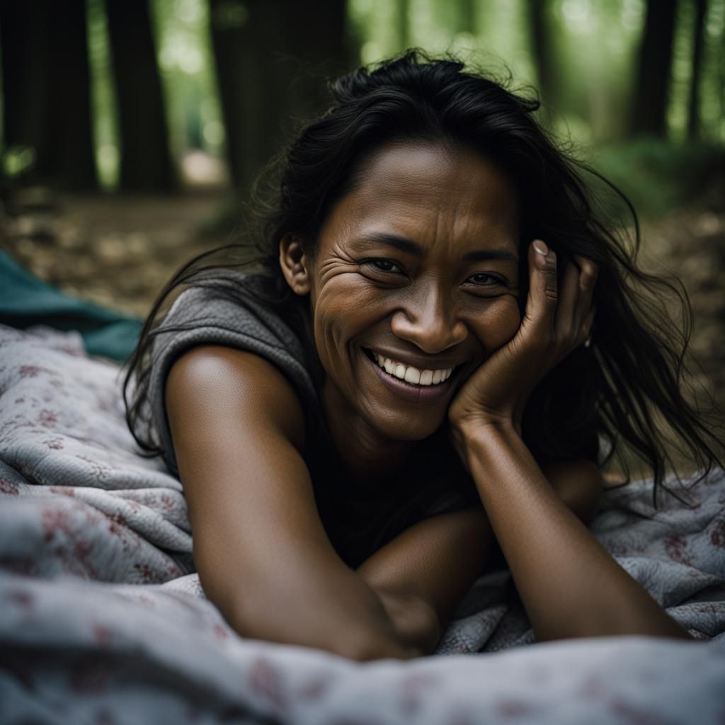 Candid Portrait of a Slim Woman in Natural Light