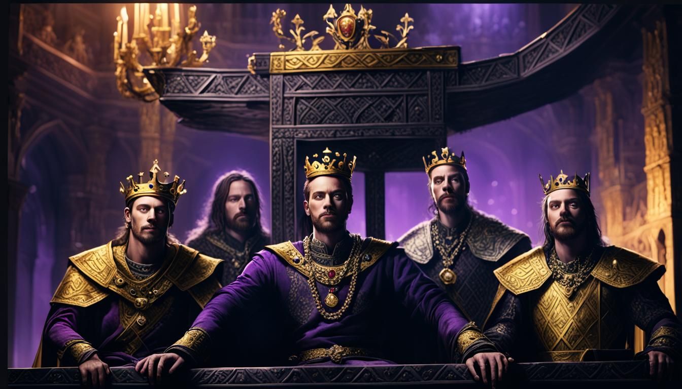 Dark Fantasy King on Throne in Ornate Style