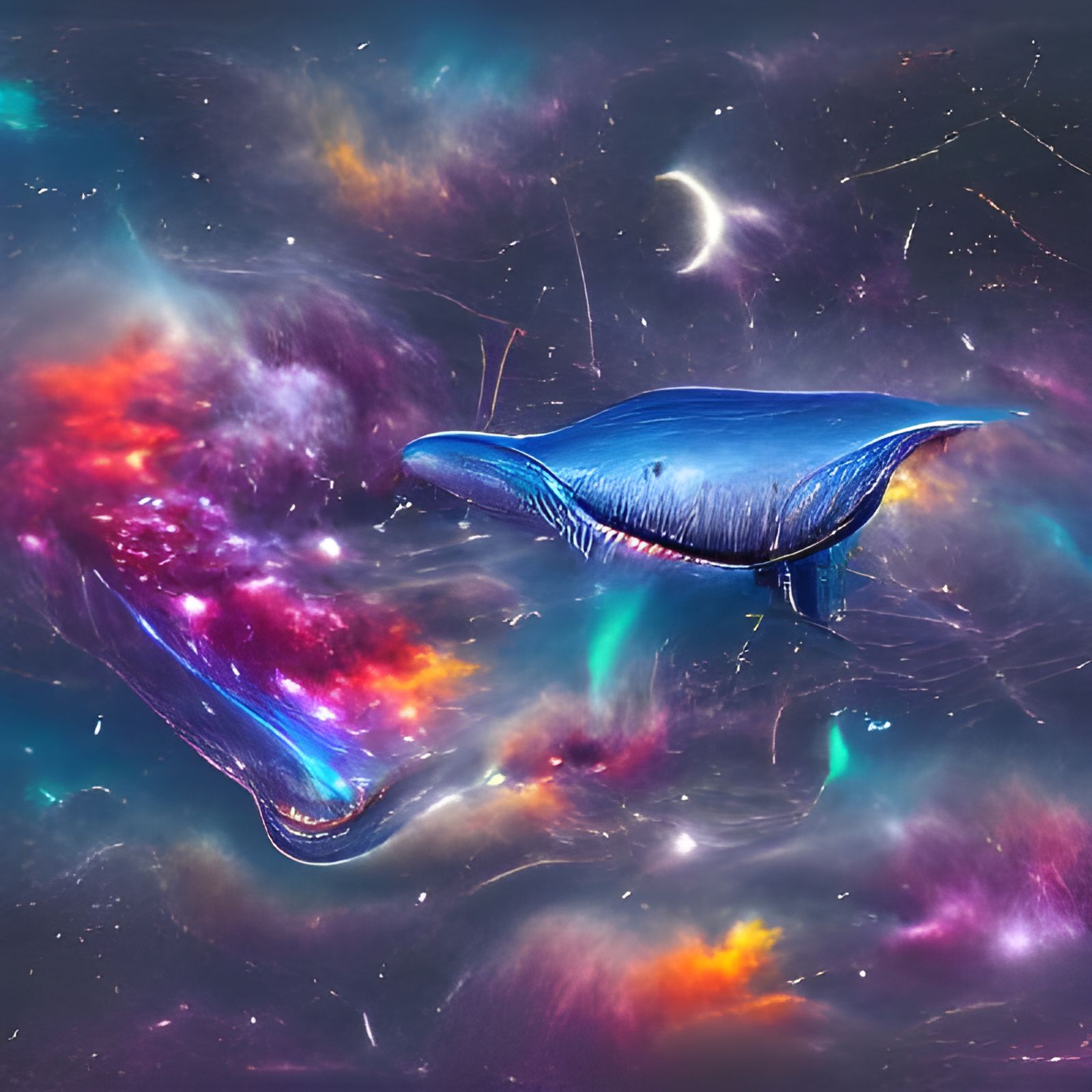Cosmic Blue Whale in Holographic Astral Space