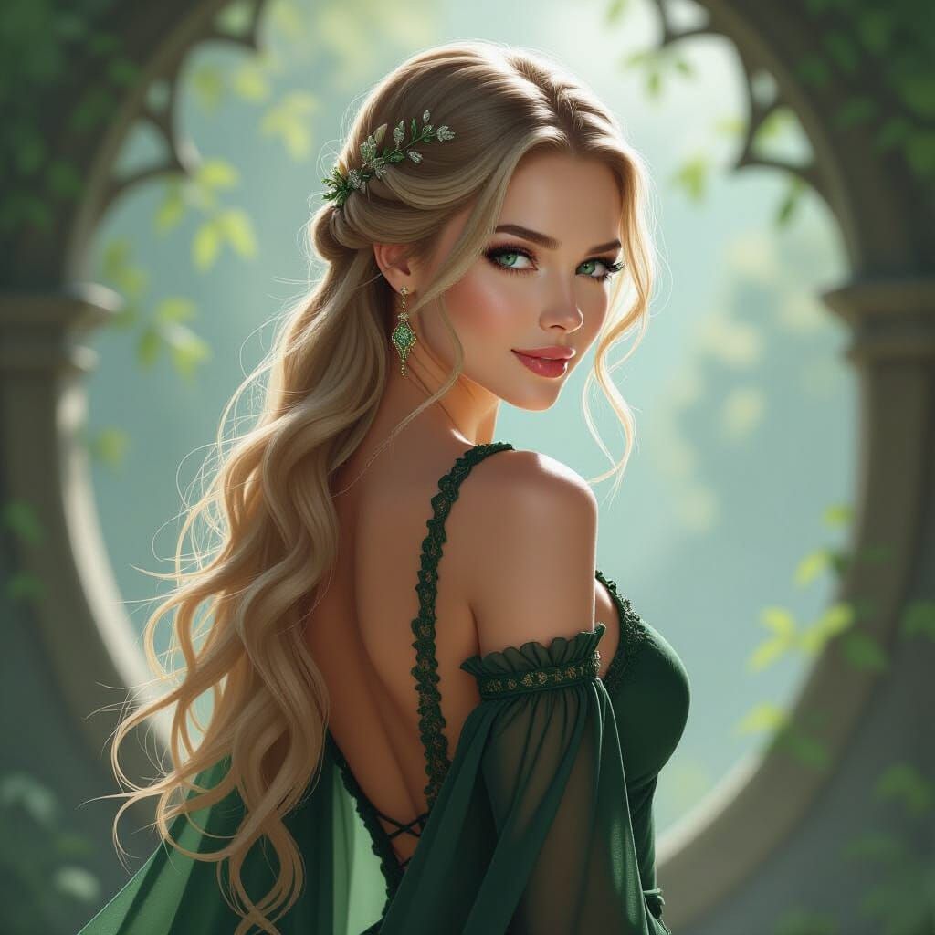 Norse Goddess Portrait in Painterly Style