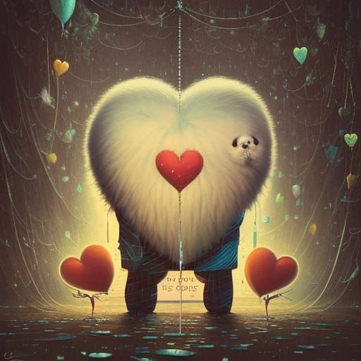 Fluffy Dream in Glass Heart