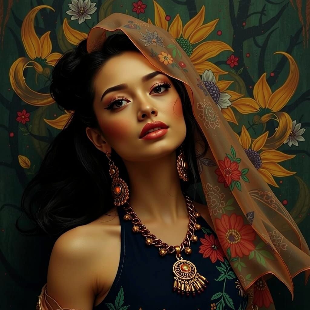 Psychedelic Garden Blooms in Cosmic Mystery