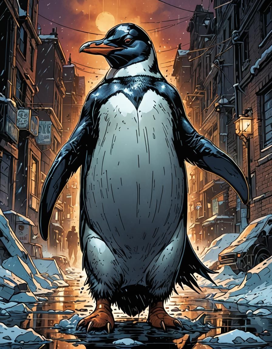 The Penguin as Cel-Shaded Comic Art