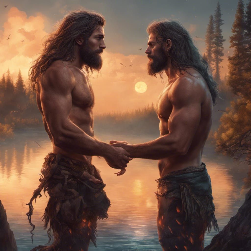 Campfire Kiss: A Fantasy Concept Art Painting