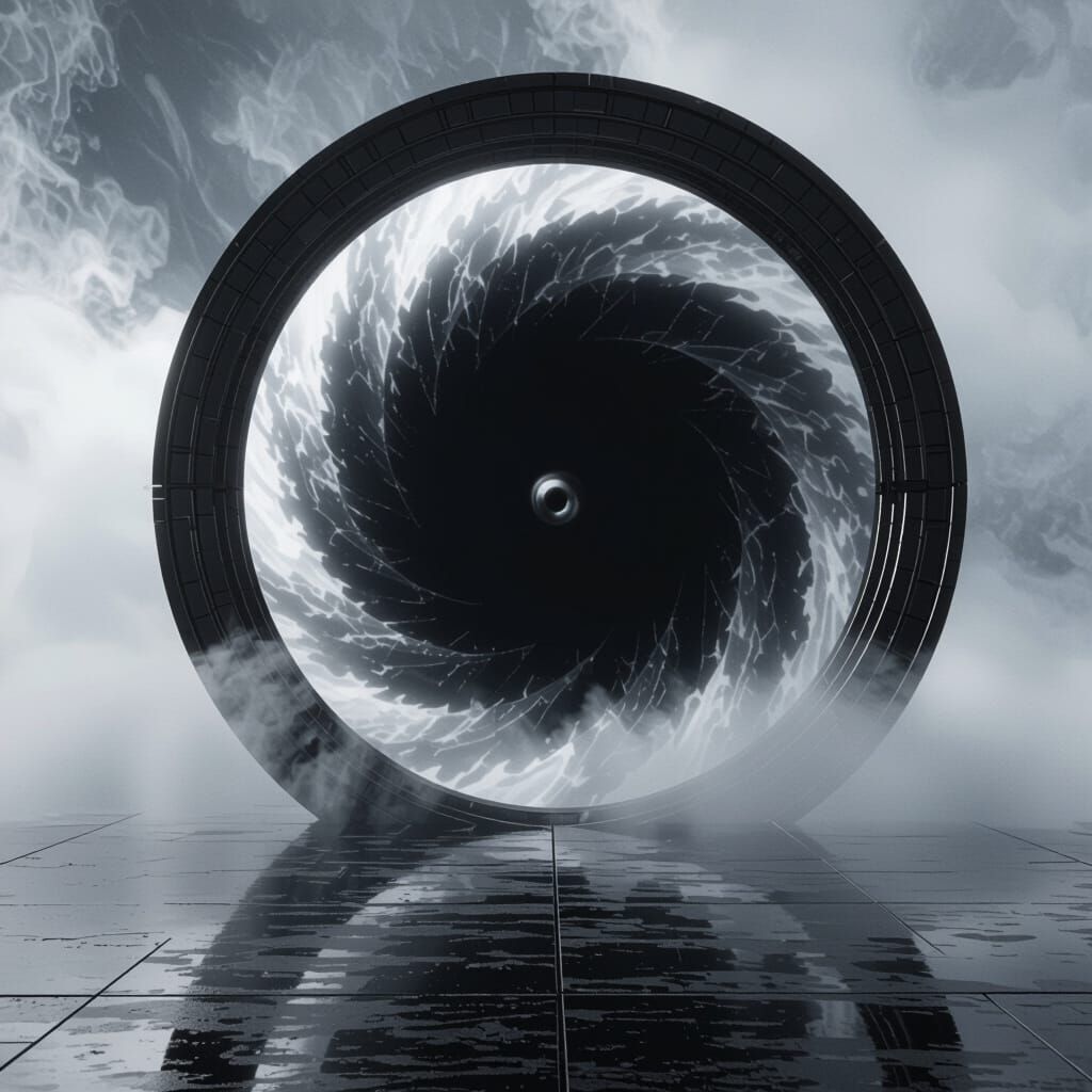 Sci-Fi Portal Opens to Swirling Black Hole
