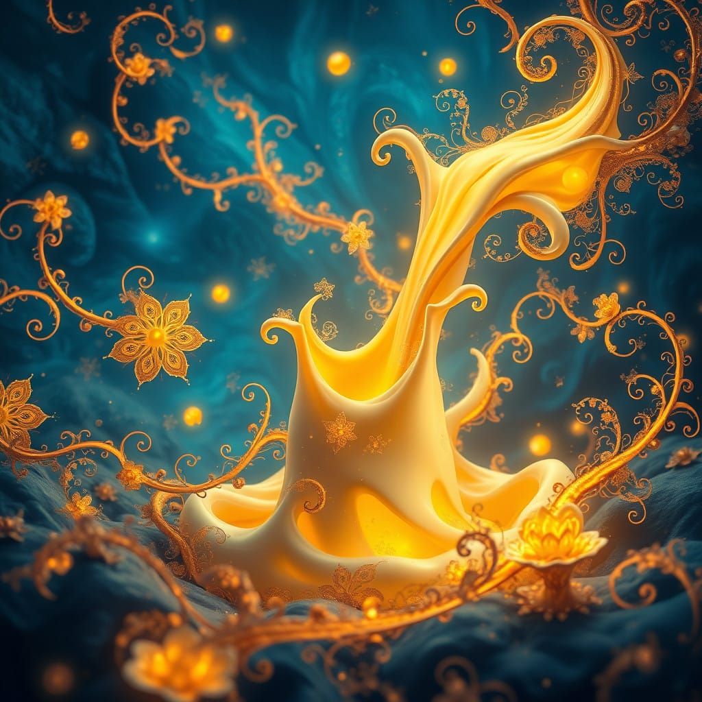 Dreamlike Whey Amidst Celestial Landscapes, Inspired by High...