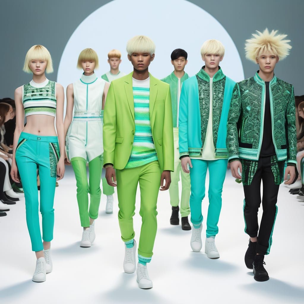 Extraterrestrial Fashion Show with Diverse Models