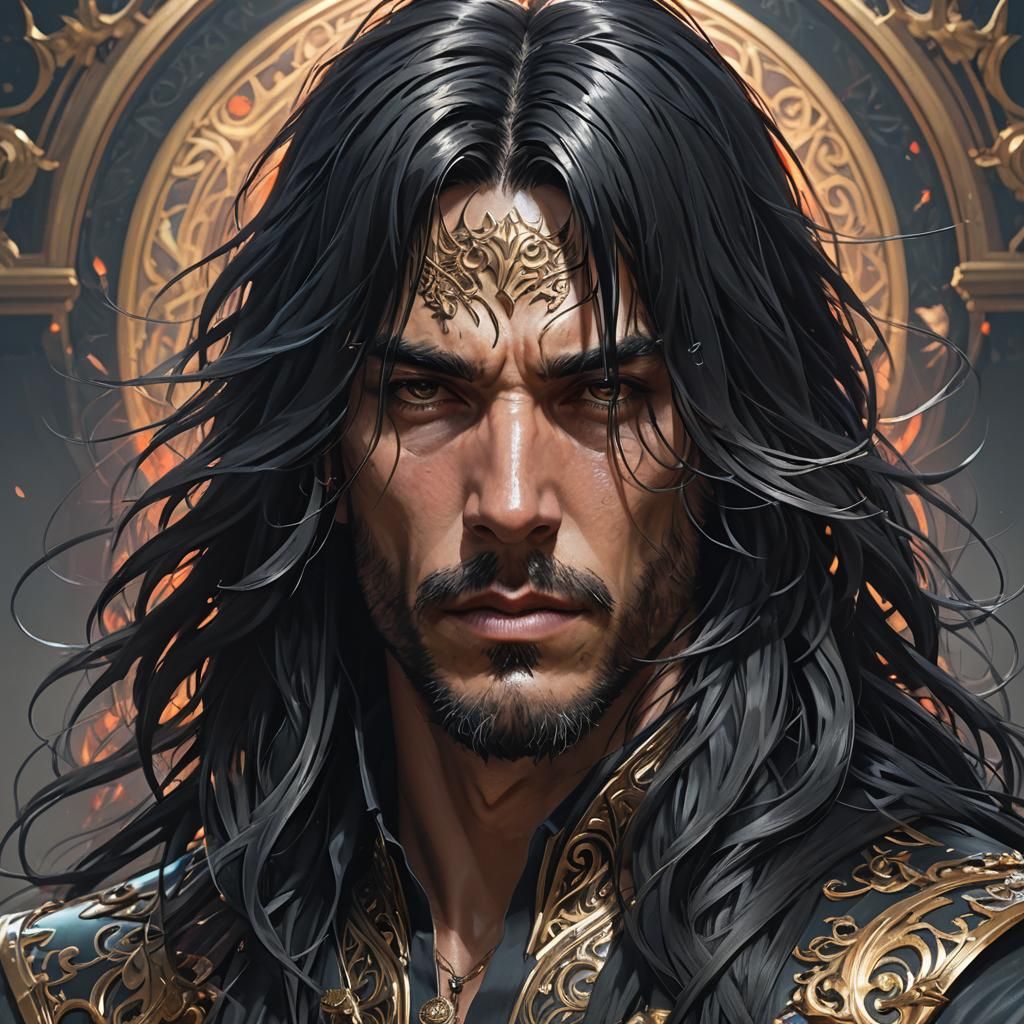 Metal Singer Portrait in Hyperdetailed Style