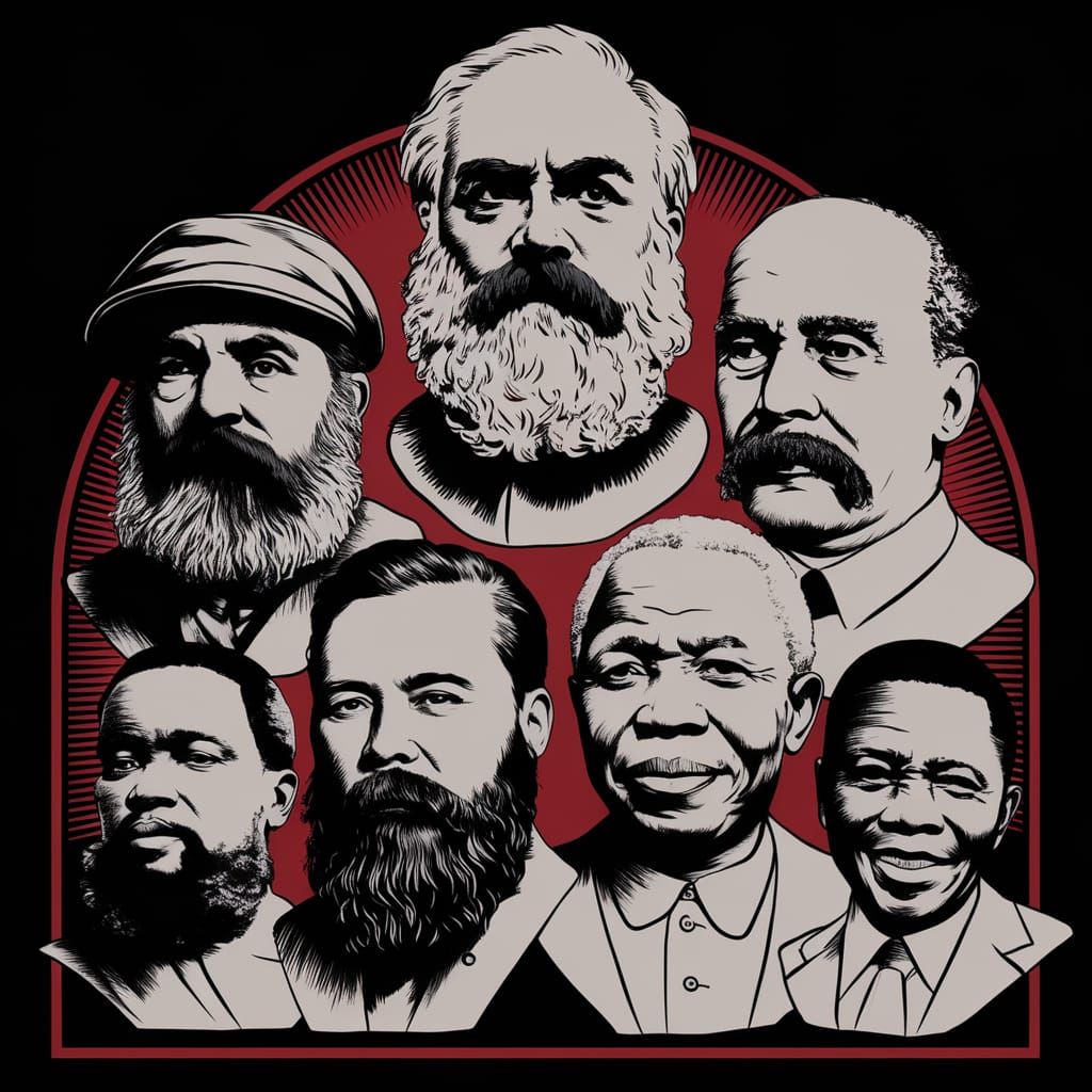 Soviet Tattoo Design with Historical Figures