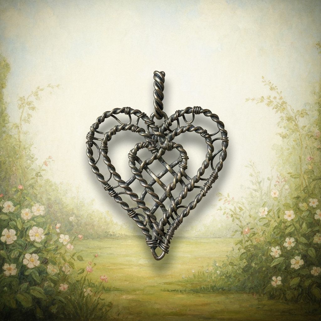 Gothic Heart Pendant in Pre-Raphaelite Style