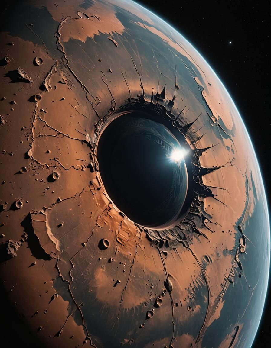 Martian Landscape Reflected in a Woman's Eye