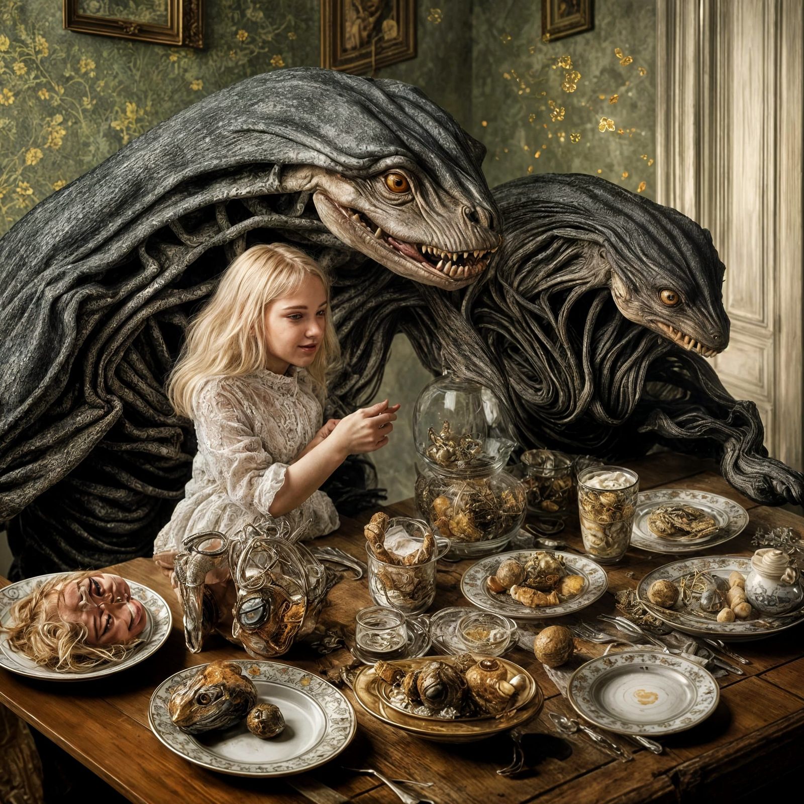 Elegant Alien People and Pets in Dreamy Light