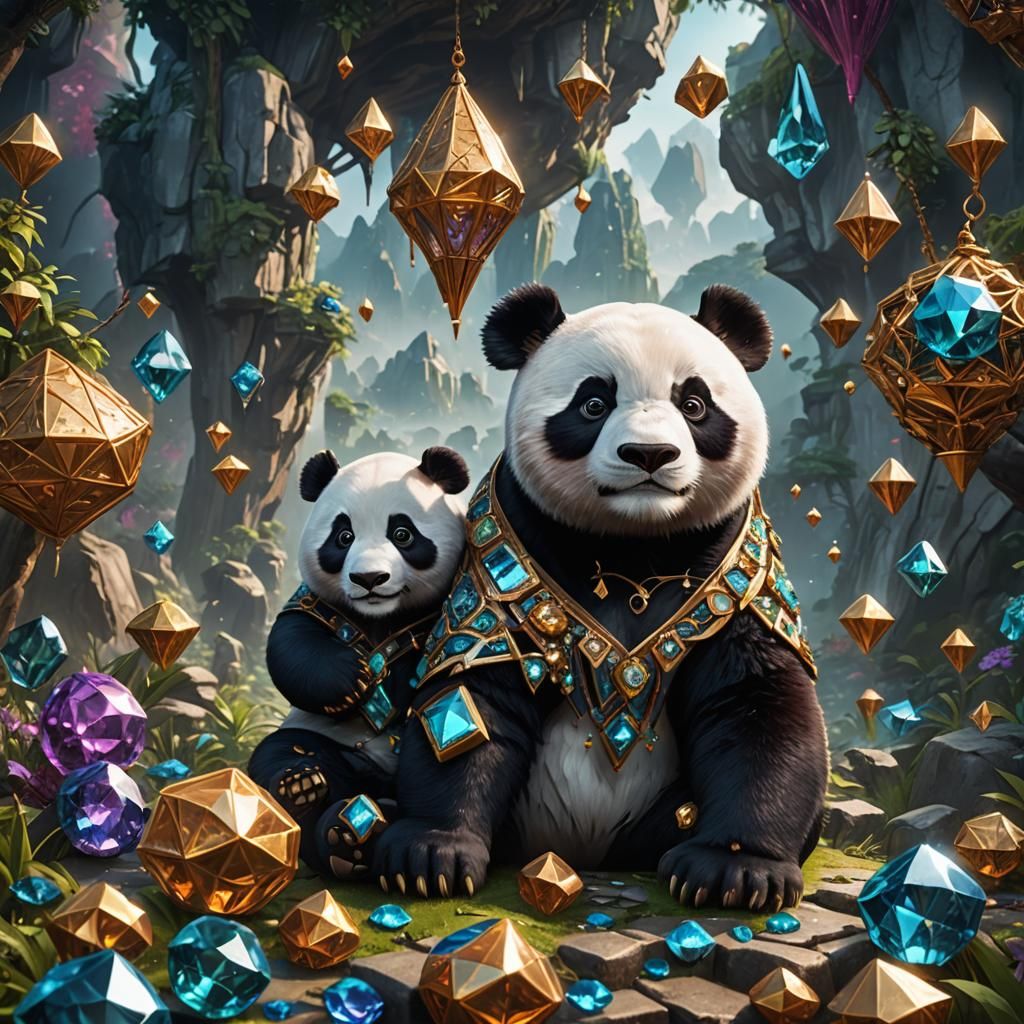 Diamond Panda: Detailed Fantasy Concept Art