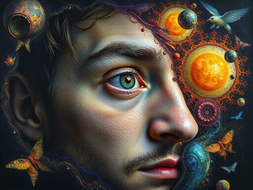 Surreal Portrait of Inner World Escaping the Mind