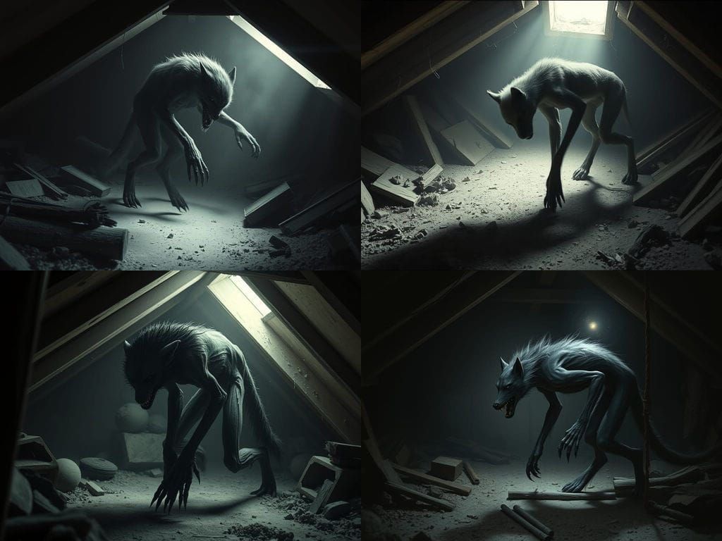 Dark Attic Specter in Vintage Photography Style