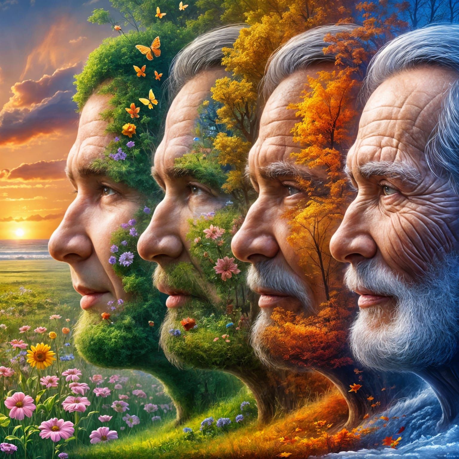 Life's Journey in Four Seasons