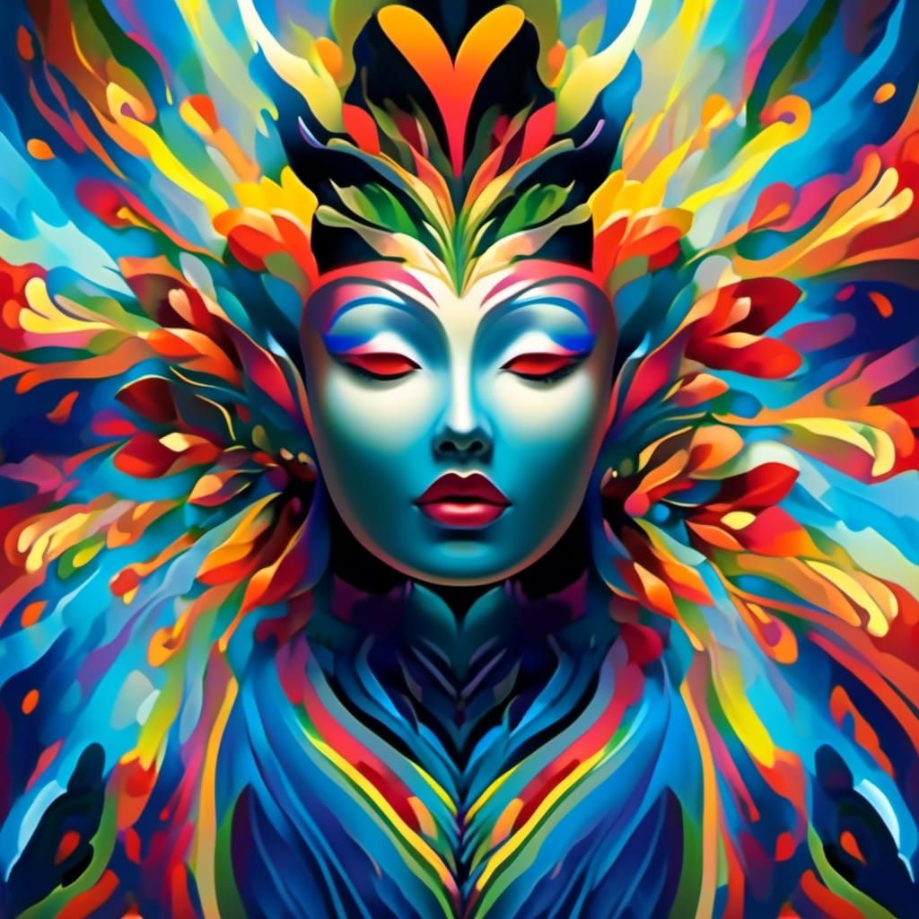 Dark Surrealism: A Cel-Shaded Abstract